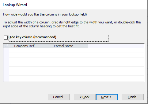 Microsoft Access: Adjusting the appearance of the fields in combo boxes.